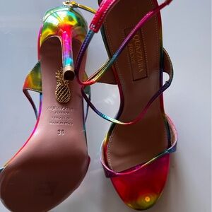 Aquazzura leather multicolor heels